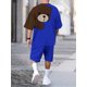 thumbnail image 5 of Conjunto de pantalones cortos de manga corta con estampado de oso pardo de dibujos animados para hombre, camiseta informal de verano para uso diario, pantalones cortos de playa de moda urbana para hom, 5 of 5
