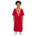 thumbnail image 2 of Tiijoy Girls African Abaya Kids Casual 3/4 Sleeve Loose Robe Gown Long Shirt, Sizes 1-6, 2 of 6