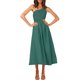 thumbnail image 3 of SAYOO vestidos largos acampanados para mujer 2022, verano sin mangas de un hombro fruncido Color sólido recorte de una pieza SAYOO casual, 3 of 6