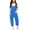 Blue, variant on Girls Fashion Casual V Suspender Romper Solid Color Loose Jumpsuit with Pocket Pants Purple 11-12Years