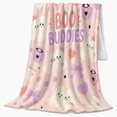 thumbnail image 2 of Cute Boo Buddies Cartoon Ghosts Mugs Envelopes Pink, Festive Halloween Scene, Warm Flannel Blanket for Living Room and Family Room, Art Lovers Halloween Gift, Festive Home Decor, 2 of 9
