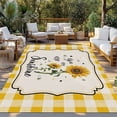 thumbnail image 2 of Sunflowers Outdoor Rug for Patio/Deck/Porch, Non-Slip Large Area Rug 5 x 7 Ft, Yellow Floral Watercolor Botanical Checkered Rustic Indoor Outdoor Rugs Washable Area Rugs, Camping Rug Carpet Runner, 2 of 8