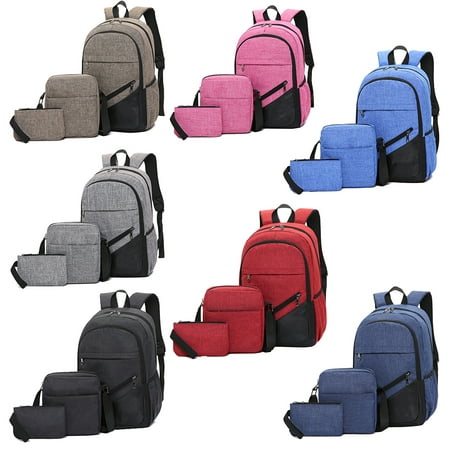 Backpack 3-piece Business Computer Backpack leisure Travel Bag For Men And Women High School Student