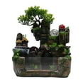 thumbnail image 2 of Wuzstar Desktop Waterfall Fountain with LED Lights, Resin, Green, 2 of 10