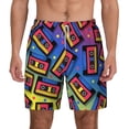 thumbnail image 3 of Uemuo Vintage Audio Cassettes Pattern Mens Swim Trunks Quick Dry Board Shorts with Mesh Lining, Stretch Beach Shorts Quick Dry No-Chafing Board Shorts-3X-Large, 3 of 9