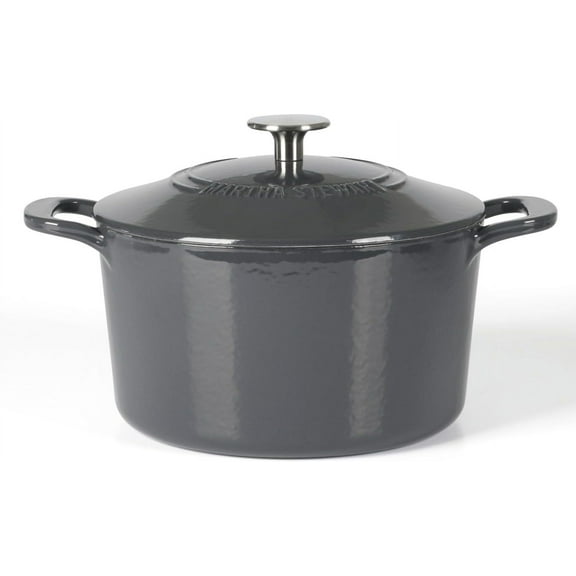Martha Stewart Gatwick 4 Quart Enamel Cast Iron Dutch Oven - Grey
