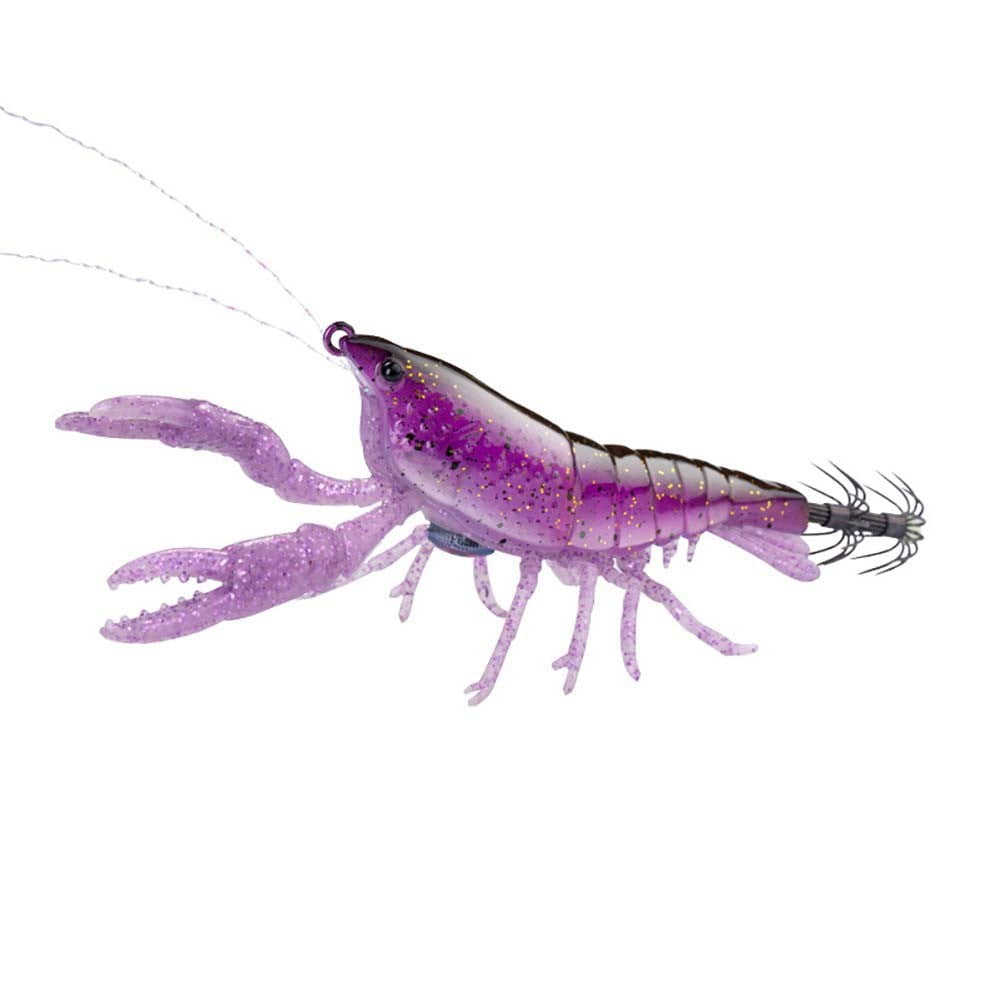 Mosiee 12.5cm/15.5G Crayfish Squid Bait Slow Sinking Shrimp with Fish Lure Lamp 05