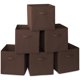 thumbnail image 1 of Juego de 6 cubos de tela Casafield, color marrón - Cestas plegables de 33 cm para estantes y organizadores de cubículos, 1 of 7