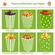 thumbnail image 2 of Caja de palomitas de maíz Estrela de 60 piezas, rayas verdes, puntos verdes y hilo verde, 2 of 6