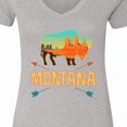 thumbnail image 4 of Inktastic Montana Buffalo Silhouette Women's V-Neck T-Shirt, 4 of 5