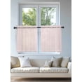 thumbnail image 4 of Farmhouse Pink White Striped Tier Curtains 24 Inch Length, Sheer Curtains for Bedroom Living Room Window Modern Stripes Rod Pocket Voile Drapes Kitchen Curtains Small Half Window 27.5"x24" 2 Panels, 4 of 6