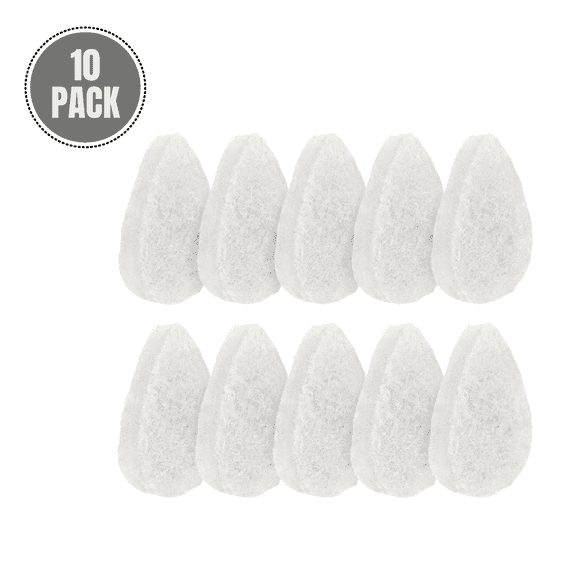 10 Pack - VerdeVida Facial Sponge / Face Scrubber, Buff Puff Style Pads, Deep Cleansing & Exfoliating, White