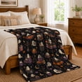 thumbnail image 6 of Ghost Pumpkin Scene Ghosts And Pumpkins Spooky Holiday Art Halloween Lovers Playful Harvest Motif Warm Flannel Blanket, Halloween Gift for Living Room and Family Room Home Decor, 6 of 7