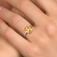 thumbnail image 4 of Gem Stone King 14K White Gold Yellow Citrine Solitaire Engagement Ring for Women | 1.65 Cttw | Oval Checkerboard 9X7MM | Gemstone November Birthstone | Size 8, 4 of 6