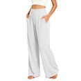 thumbnail image 4 of DIOAZUD Women's Wide Leg Yoga Pants with Pockets High Waisted Loose Fit Stretch Leggings for Pilates Athletic White S-XXXL, 4 of 9