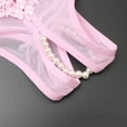 thumbnail image 4 of Women's Panties Crotchless Panties Pink Hollow Underwear Thongs with Pearls Ball One Size, 4 of 5