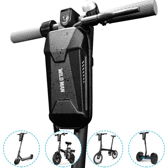 WILD MAN Sac de Guidon Rigide en Coque EVA pour Trottinette Électrique ES8 et Vélo Pliant, Capacité de 2L, Résistant à l'Eau, Design Léger