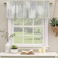 thumbnail image 2 of Sage Green White Curtain Valances for Windows, Kitchen Valance Window Treatments Panel 2 Pack, Abstract Grey Chrysanthemum Flower Rod Pocket Short Curtains for Bathroom Bedroom 60 x 18 Inch, 2 of 8