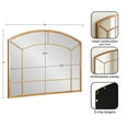 thumbnail image 6 of Kate and Laurel Gervais Traditional Wide Arched Window Mirror, 36 x 27, Antique Gold, Vintage  Window Pane Arch Mirror for Use as Statement Mantel Mirror or Decorative Bedroom Mirror, 6 of 9