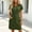 Green, variant on Qulqfy Summer Dresses for Women Cotton Linen Midi Dress Scoop Neck Cap Sleeve Blue Flowy Casual Button Down Smocked Vacation Sundress M