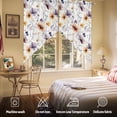 thumbnail image 5 of Pink Purple Swag Curtain Valance for Windows, Yellow Floral Abstract Watercolor Country Floral Window Treatments Short Swag Topper for Kitchen Windows Bathroom Bedroom, 36"x63", 5 of 8