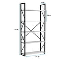 thumbnail image 2 of 5-Tier Bookshelf, Freestanding White Book Shelf, Modern Minimalist Open Display Storage Book Shelves Standing Shelving Unit for Living Room Bedroom Home Office, White, 2 of 7