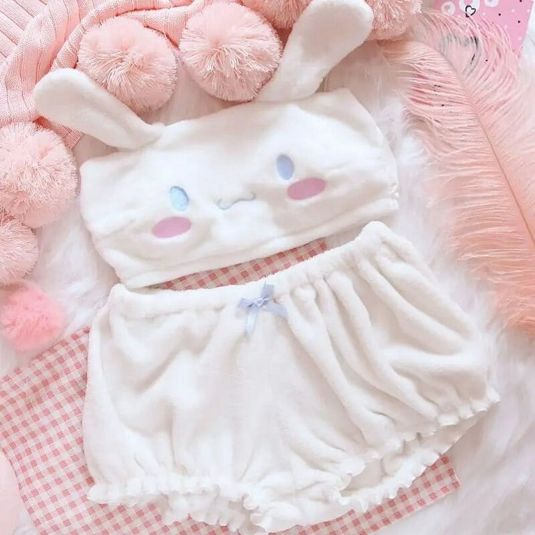 Kawaii Sanrios Pajama Set Lingerie Bra Sexy Loungewear Anime Kuromi My Melody Cinnamoroll Cute Cartoon Birthday Gift Walmart
