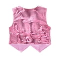 thumbnail image 2 of Vxuxlje Kids Boys Girls Sequined Vest Hip-Hop Street Dance Costume Waistcoat Crop Top Pink 140, 2 of 7