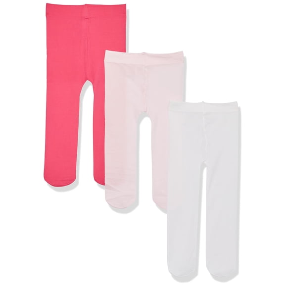 Luvable Friends Medias de nailon para bebé niña rosa oscuro rosa claro 2T-4T