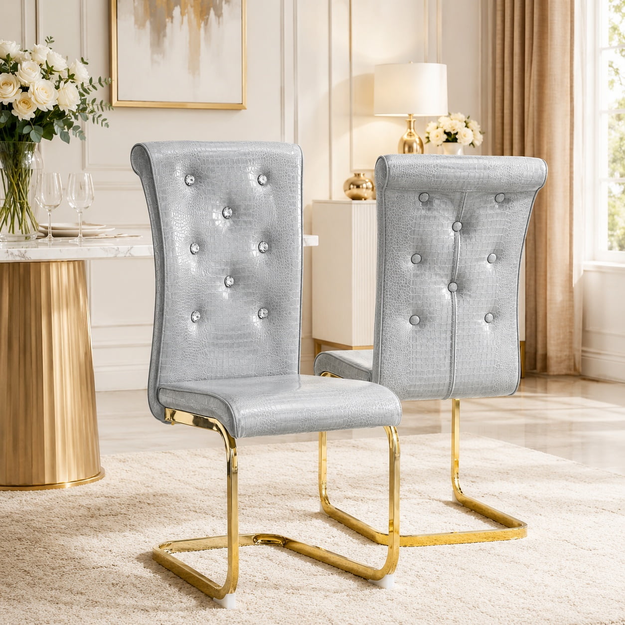 aukfa modern dining chairs set product