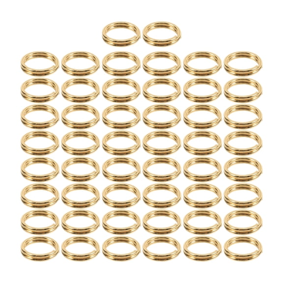 PAMINGONO 50Pcs Tiny Key Ring Round Double for Attaching Charms and Keys Artisans