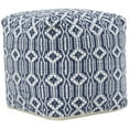 thumbnail image 5 of DecMode Blue Polyester Pouf with Diamond Pattern, 5 of 7