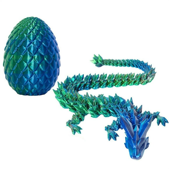 3D Printed Dragon Eggs with Dragon Inside, Articulated Crystal Dragon in Egg, Executive Dragon Fidget Desk Toys for Gifts, Home Office Decor