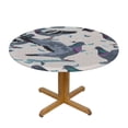 thumbnail image 3 of WYYP Full Width Single-Sided Printing Round Tablecloth Seamless Cute Pigeons Pattern White, 3 of 8