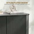 thumbnail image 3 of MARNUR Sideboard Buffet Cabinet, Storage Cabinet 55"W with Adjustable Shelves, Anti-Tip, Easy Clean Top, Stylish Wave Style, Black, 3 of 11