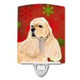 thumbnail image 1 of Carolines Treasures SS4729CNL Buff Cocker Spaniel Red & Green Snowflakes Christmas Ceramic Night Light, 1 of 2
