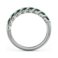 thumbnail image 3 of 0.60 Ct Sparkle Round Cut Emerald Gemstone Real Diamond Half Eternity Band for Women 14K White Gold Size 5, 3 of 7