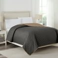 thumbnail image 3 of Martex Full/Queen Reversible Coverlet | Lightweight Soft Easy Care Quilt | Graphite/Khaki, 3 of 4