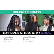 (2 pack) Darling Pre-Stretched Bohemian Wave Braid Hair 3X Pack, 52 inch, #1B, Adult, Women