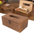 thumbnail image 4 of CAJA de SERVILLETA RETRO, Quemada Paulownia Madera exquisita CAJA de SEDA RETRO Resistente Para Dormitorio, 4 of 7