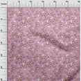 thumbnail image 2 of oneOone Silk Tabby Light Pink Fabric Flower & Leaves Watercolor Dress Material Fabric Print Fabric By The Yard 42 Inch Wide, 2 of 4