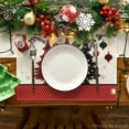 thumbnail image 2 of mubwai Pine Trees Snowflake Polka Dot Merry Christmas Placemats for Dining Table, 12 x 18 Inch Seasonal Winter Washable Table Mats Set of 4, 2 of 6