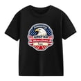 thumbnail image 5 of Girls 4th of July Patriotic T-Shirt American Flag Short Sleeve Tee Black,Size 5-6 T, 5 of 5