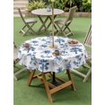 thumbnail image 4 of Outdoor Tablecloth with Umbrella Hole for Patio/Picnic/Party/Camping, Blue Tropical Plant Waterproof Table Cloth Round Cover Washable, Summer Palm Trees Coastal Nautical (Dia 54"), 4 of 8