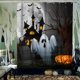 thumbnail image 5 of Juego de decoración de cortina fantasma y cortina de ducha Fiudx tela a prueba de agua, 5 of 7