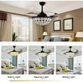 thumbnail image 6 of MONIPA Tiffany Ceiling Fan 42-inch Adjustable Retro with Retractable Blade in 3 Colors and 3 Speeds for Bedroom Living Room (black), 6 of 6