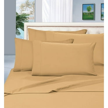 Elegant Comfort 1800 Series Deep Pocket 6pc Bed Sheet Set California King Gold 3Line