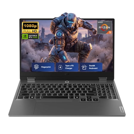 Lenovo LOQ 15.6" Gaming Laptop, FHD 144Hz Display, GeForce RTX 4050, AMD Ryzen 5 7235HS, 16GB DDR5 RAM, 2TB SSD, Lenovo AI Engine+, Backlit KB,w/Lifetime Office,Win 11 Home