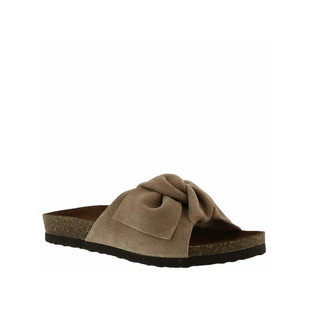 - White Mountain Womens Henley Leather Open Toe Casual, Beige Suede, Size 10.0