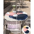 thumbnail image 5 of nqOlkjepod Pink Navy Blue Abstract Art Outdoor Tablecloth with Umbrella Hole & Zipper, Modern Geometric Luxury Round Table Cover 60 Inch, Dining Waterproof Table Cloth Protector for Patio/Party, 5 of 7